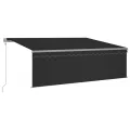Auvent automatique store capteur de vent LED 4,5x3 m Anthracite
