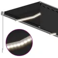 Auvent automatique store capteur de vent LED 4,5x3 m Anthracite
