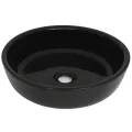 Lavabo rond céramique noir 42x12 cm