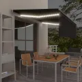 Auvent manuel rétractable avec store et LED 4,5x3 m Anthracite