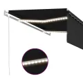 Auvent automatique store capteur de vent LED 4,5x3 m Anthracite