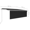 Auvent automatique store capteur de vent LED 4,5x3 m Anthracite