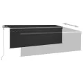 Auvent automatique rétractable avec store 4,5x3 m Anthracite