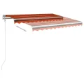 Auvent rétractable automatique poteaux 3,5x2,5 m Orange marron