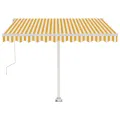 Auvent automatique sur pied 350x250 cm Jaune/Blanc