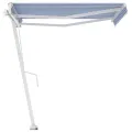 Auvent automatique sur pied 350x250 cm Bleu/Blanc
