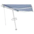 Auvent automatique sur pied 350x250 cm Bleu/Blanc