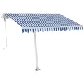 Auvent automatique sur pied 350x250 cm Bleu/Blanc
