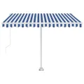 Auvent automatique sur pied 350x250 cm Bleu/Blanc