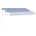 Auvent automatique sur pied 350x250 cm Bleu/Blanc