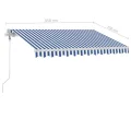 Auvent automatique sur pied 350x250 cm Bleu/Blanc