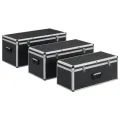 Boîtes de rangement 3 pcs Noir Aluminium
