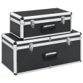 Boîtes de rangement 2 pcs Noir Aluminium
