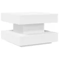 Table basse rotative à 360 degrés blanc 50x50x34,5 cm