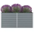 Jardinière 160 x 80 x 77 cm Gris Acier galvanisé