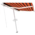 Auvent manuel rétractable avec LED 300x250 cm Orange et marron