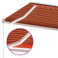 Auvent manuel rétractable avec LED 300x250 cm Orange et marron