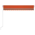 Auvent manuel rétractable avec LED 300x250 cm Orange et marron