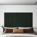Panneaux muraux 12 pcs Vert foncé 30x30 cm Velours 1,08 m²