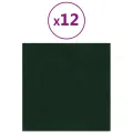 Panneaux muraux 12 pcs Vert foncé 30x30 cm Velours 1,08 m²