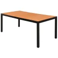 Ensemble à Manger de jardin 7pcs PVC résine tressée noir marron