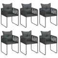 Ensemble à Manger de jardin 7pcs PVC résine tressée noir marron