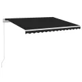 Auvent manuel rétractable avec LED 350x250 cm Anthracite