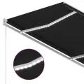 Auvent manuel rétractable avec LED 350x250 cm Anthracite