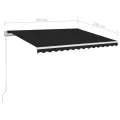Auvent manuel rétractable avec LED 350x250 cm Anthracite