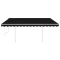 Auvent manuel rétractable avec LED 4,5x3 m Anthracite