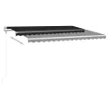 Auvent manuel rétractable avec LED 4,5x3 m Anthracite
