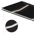Auvent manuel rétractable avec LED 4,5x3 m Anthracite