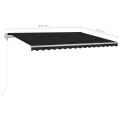Auvent manuel rétractable avec LED 4,5x3 m Anthracite