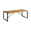 Table à manger 220x100x75 cm Bois de manguier massif