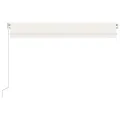 Auvent manuel rétractable avec LED 450x300 cm Crème