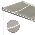Auvent manuel rétractable avec LED 450x300 cm Crème