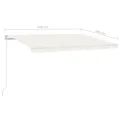 Auvent manuel rétractable avec LED 450x300 cm Crème