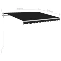 Auvent manuel rétractable avec LED 3,5x2,5 m Anthracite