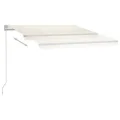 Auvent manuel rétractable avec LED 300x250 cm Crème