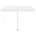 Auvent manuel rétractable avec LED 300x250 cm Crème