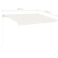 Auvent manuel rétractable avec LED 300x250 cm Crème