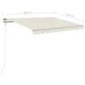 Auvent manuel rétractable avec LED 3x2,5 m Crème