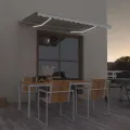 Auvent manuel rétractable avec LED 300x250 cm Crème