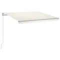 Auvent manuel rétractable avec LED 300x250 cm Crème