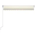 Auvent manuel rétractable avec LED 300x250 cm Crème