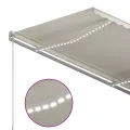 Auvent manuel rétractable avec LED 300x250 cm Crème