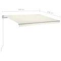 Auvent manuel rétractable avec LED 300x250 cm Crème