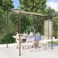 Auvent taupe 2x2,3 m 180 g/m² tissu et acier