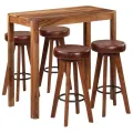 Ensemble de bar 5 pcs bois massif 115x56x107 cm