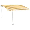 Auvent manuel rétractable avec LED 350x250 cm Jaune et blanc